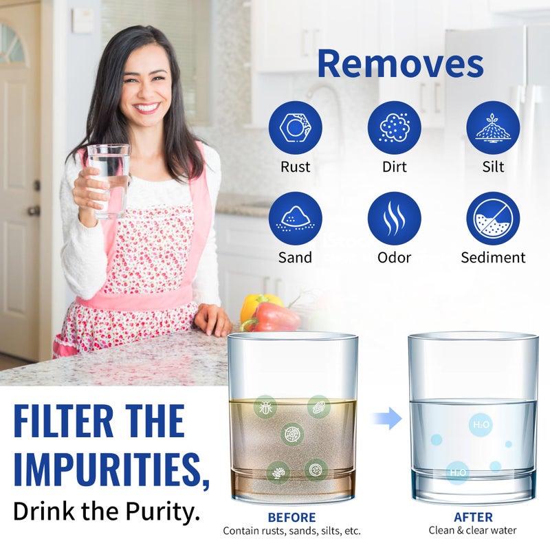 CFS 2-Pack Replacement for WaterPur CCI-10-CLW Granular Activated Carbon Filter - Universal 10-inch Cartridge for WaterPur Clear Water Filter Housing - Image 5